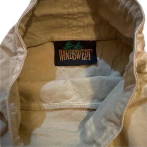 New XL 100% Cotton Mens Pullover Cowl Neck Beige Small Beige Tan Light Jacket - Picture 4 of 8